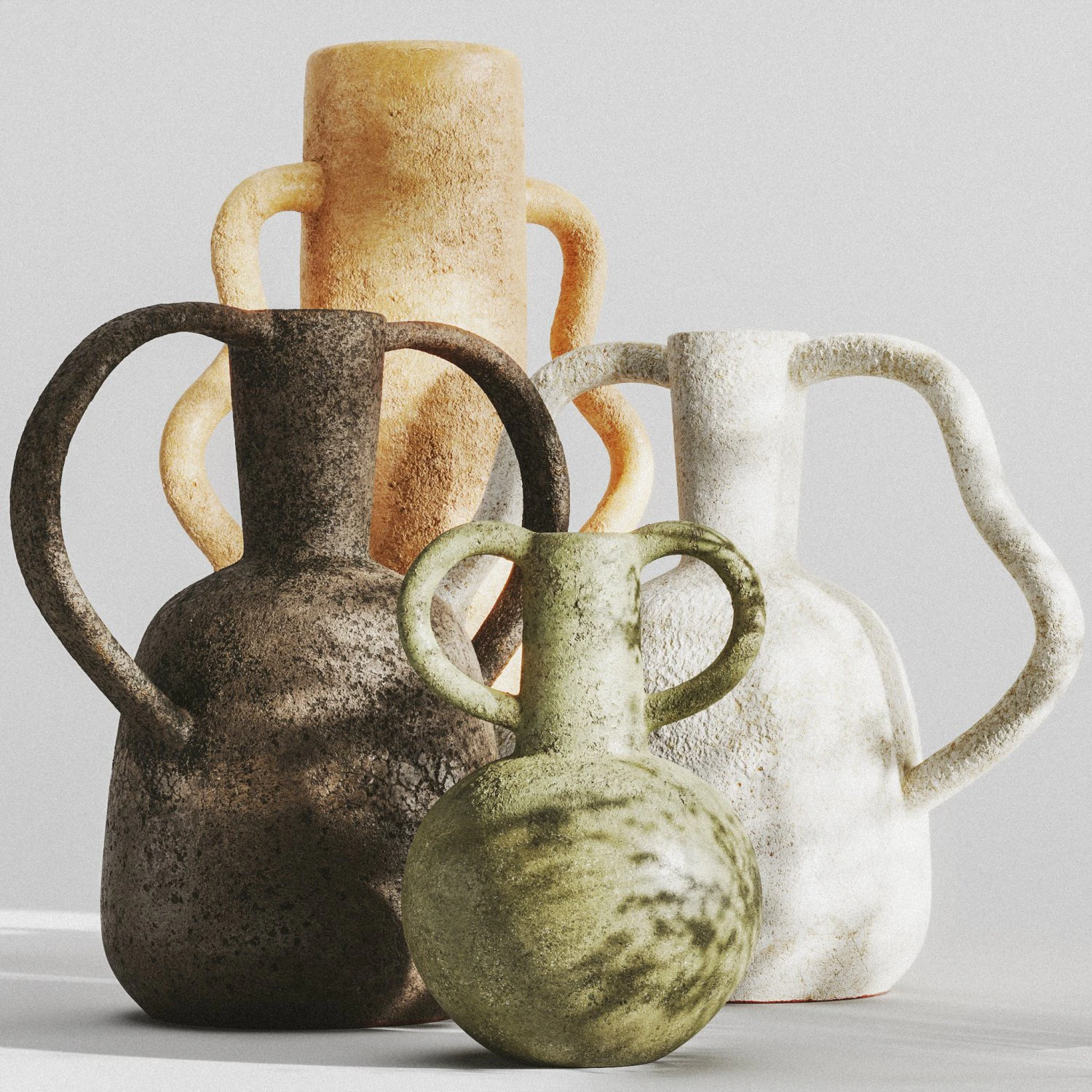pbr set of vases with handles by zara home 3D Model .c4d .max .obj .3ds .fbx .stl .blend 