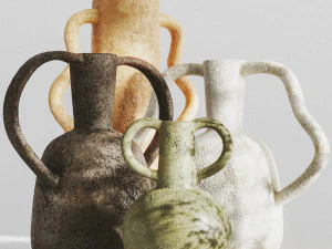 ज़ारा होम द्वारा हैंडल के साथ फूलदान का पीबीआर सेट 3D मॉडल