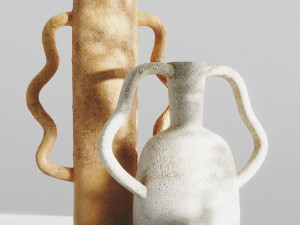 pbr set of vases with handles by zara home Modelo 3D