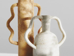 pbr set of vases with handles by zara home 3D Model
