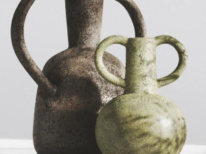pbr set of vases with handles by zara home 3D Model