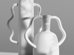 pbr set of vases with handles by zara home Modelo 3D