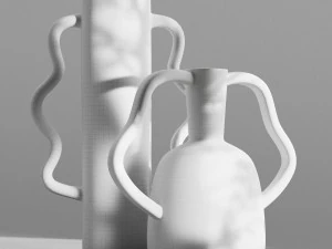 pbr set of vases with handles by zara home 3D Model