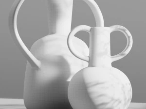 pbr set of vases with handles by zara home 3D Model