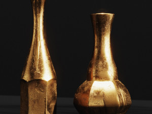 pbr aluminium vases with cherry branch by zara home 3D 모델