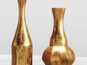 pbr aluminium vases with cherry branch by zara home 3D 모델