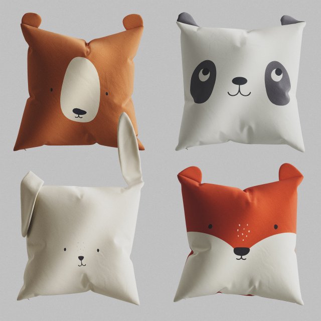 cotton pillows by hm variation 1 3D Model .c4d .max .obj .3ds .fbx .stl .blend