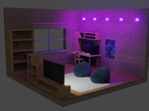 Gamer-Raum 3D Modell