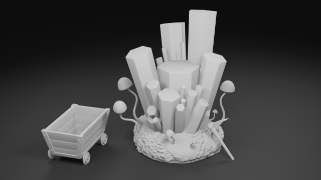 cave crystal cluster 3d print model 3D Print Model .c4d .max .obj .3ds .fbx .stl .blend 