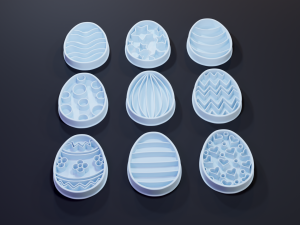 easter egg cookie cutter set 1 3D Print Model