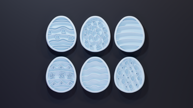 easter egg cookie cutter set 2 3D 打印模型 .c4d .max .obj .3ds .fbx .stl .blend 