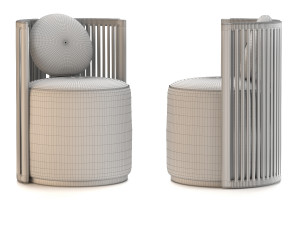 thea armchair fendi casa 3D मॉडल