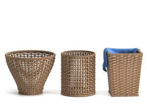 wicker basket set Modelo 3D