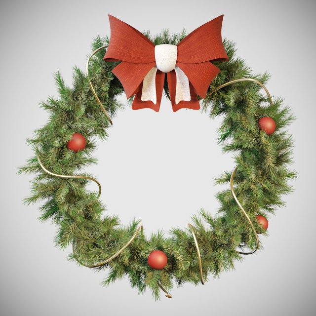 cristmas wreath model Modelo 3D .c4d .max .obj .3ds .fbx .stl .blend 