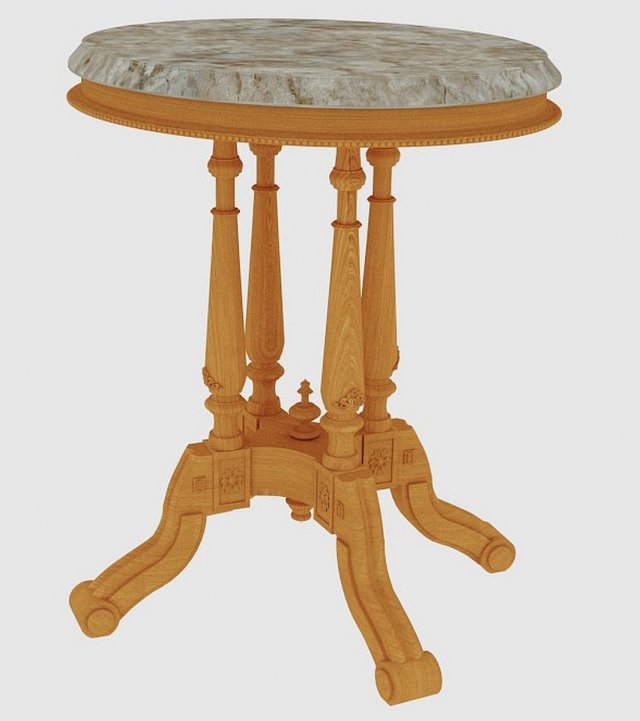 carved antique table 3D 模型 .c4d .max .obj .3ds .fbx .stl .blend