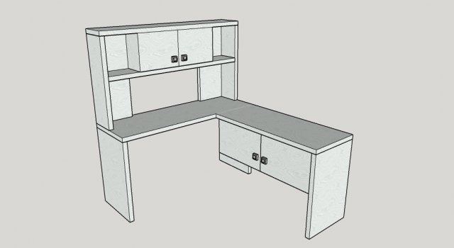 corner desk and shelf Modèle 3D .c4d .max .obj .3ds .fbx .stl .blend 