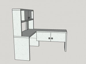 corner desk and shelf Modèle 3D