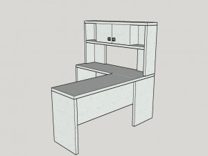 corner desk and shelf Modèle 3D