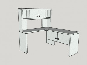 corner desk and shelf Modèle 3D