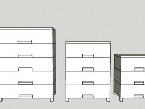 simple beige furniture 3D Model