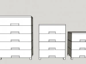 simple beige furniture 3D Model
