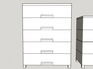 simple beige furniture 3D Model