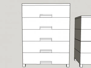 simple beige furniture 3D Model