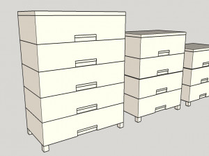 simple beige furniture 3D Model