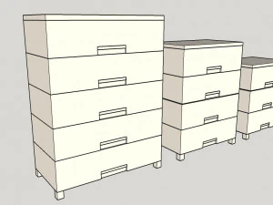 simple beige furniture 3D Model