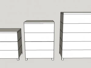 simple beige furniture 3D Model
