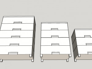 simple beige furniture 3D Model
