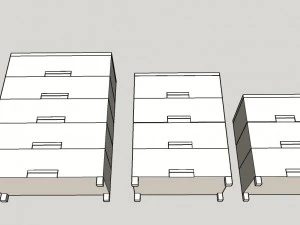 simple beige furniture 3D Model