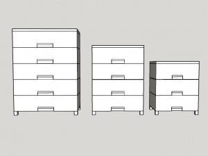 simple beige furniture 3D 模型