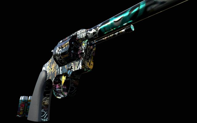 pistol western low-poly Modelo 3D .c4d .max .obj .3ds .fbx .stl .blend 