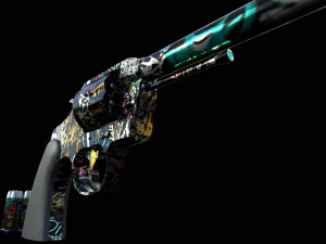 pistola western low-poly Modello 3D