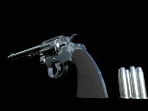 pistol western low-poly Modelo 3D