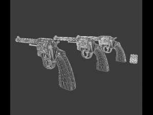 pistol western low-poly Modelo 3D