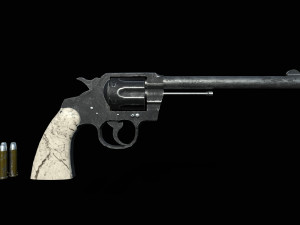 pistol western low-poly Modelo 3D