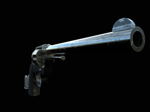 pistol western low-poly Modelo 3D