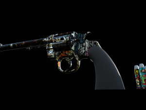 pistol western low-poly Modelo 3D