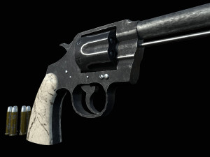 pistol western low-poly Modelo 3D