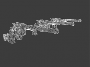 pistol western low-poly Modelo 3D