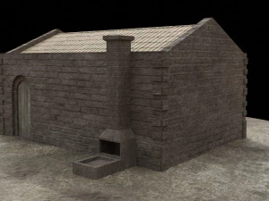 середньовічний будинок low-poly 3D Модель