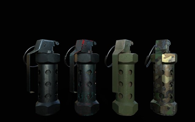 stun granade flashbang Modelo 3D .c4d .max .obj .3ds .fbx .stl .blend 