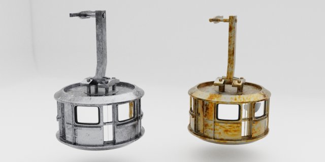 Cable Car Ski Lift Model 3D .c4d .max .obj .3ds .fbx .stl .blend 