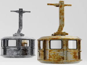 Cable Car Ski Lift 3D Model