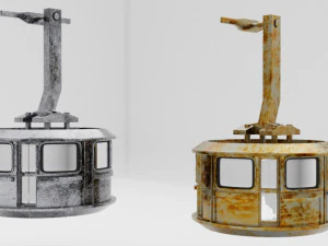 Cable Car Ski Lift 3D Model