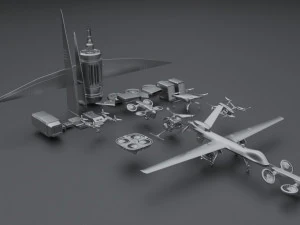 Kitbash Drones 3D Model