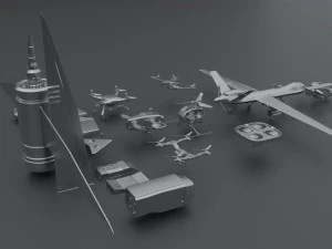 Kitbash Drones 3D Model