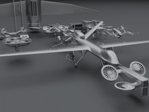 Kitbash Drones 3D Model